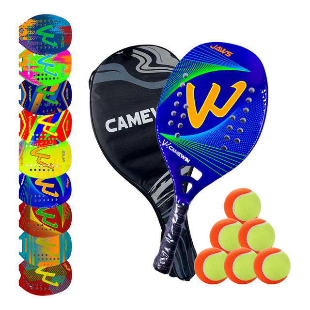 Kit Raquete Camewin Carbono Com Capa + Brinde 06 Bolinhas Kit Raquete Camewin Carbono Com Capa + Brinde 06 Bolinhas