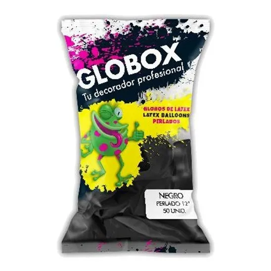 Globox Perlado 12 Color Negro X 50 Un