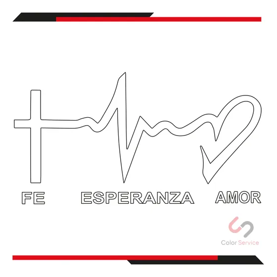 Calca Sticker Vector Fe,esperanza Y Amor Para Auto 15x8cm 1p