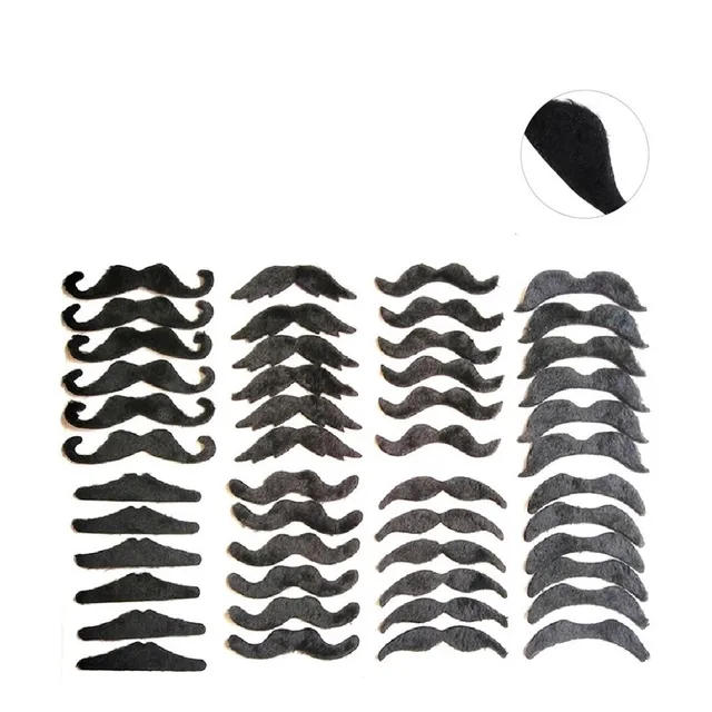 48 Pçs Bigode Postiço Pelo Falso Barba Adesiva Para Festas 