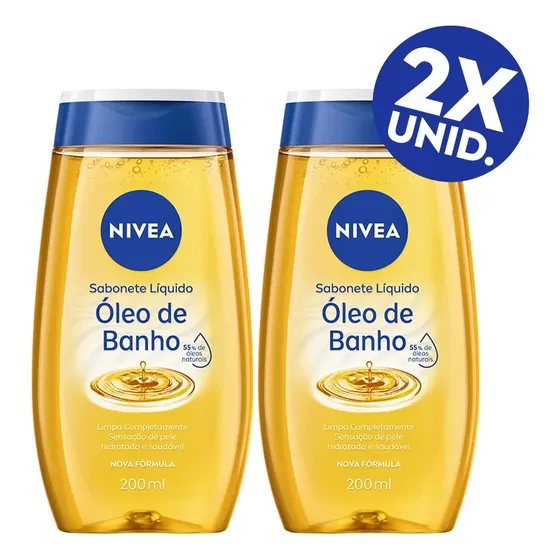 Nivea Kit Sabonete Líquido Óleo De Banho 200ml - 2 Unidades