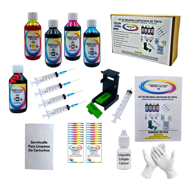 Kit Recarga Tinta Compatible Con Cartucho Hp 667/664/662/122