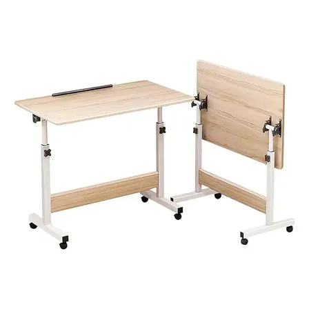 Mesa Para Notebook Altura Ajustável Tampo Reclinável 60x40cm Home Office Marrom-claro