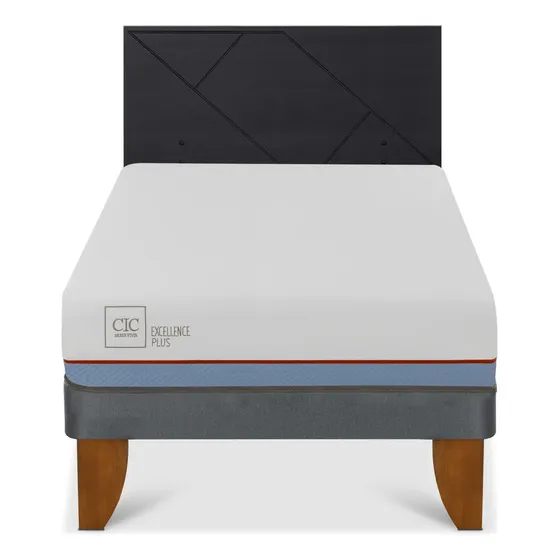 Cama Europea Excellence P 1.5plazas+respaldo Villarri Negro