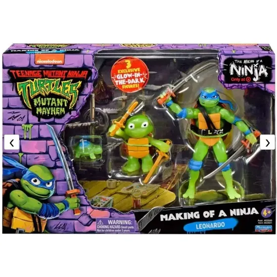 Tortuga Ninja Leonardo X3 Fluor Convirtiéndose En Ninja