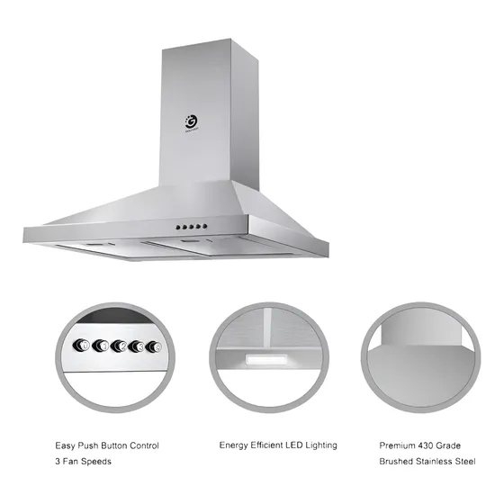 Campanas Extractoras Cocina Con Filtro 60 X 60 Con Luz Led