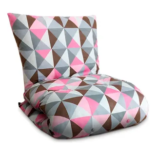 Futon Dobråvel De Espuma Solteiro Geométrico Rosa - Emcompre Futon Dobråvel De Espuma Solteiro Geométrico Rosa - Emcompre