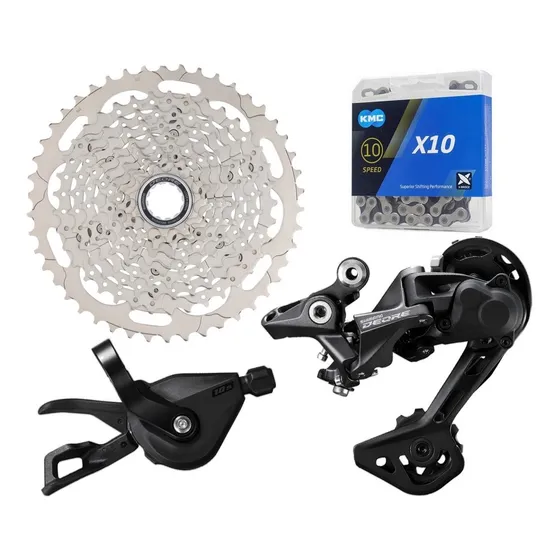 Kit Shimano Deore M4100 Câmbio M5120 Kmc Cassete 11/46 1x10v