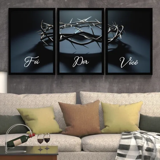 Quadro Decorativo Jesus Cristo Coroa Cristão Deus
