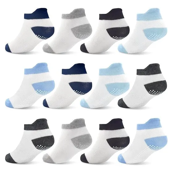 12 Pares Calcetines Antideslizantes Para Niños,con Anticaída