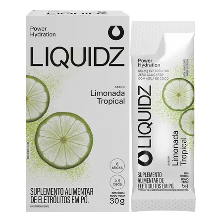 Liquidz® Eletrólitos Zero Açúcar Limonada Tropical 6 Sachês
