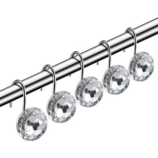 12 Ganchos De Acero Inoxidable Para Cortinas De Baño Cristal Color Plateado 12 Ganchos De Acero Inoxidable Para Cortinas De Baño Cristal Color Plateado