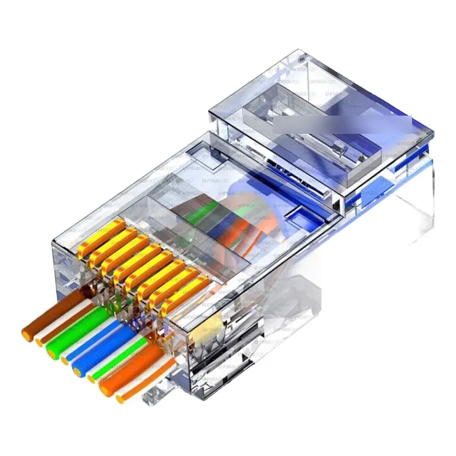 Conector Pass Rj45 Cat5 Cat6