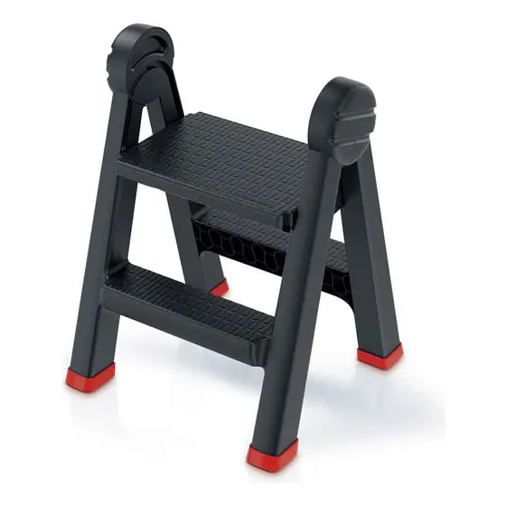 Escalera 2 Esc. Antideslizante 150kg Kld4565-3020 Kistenberg Color Negro