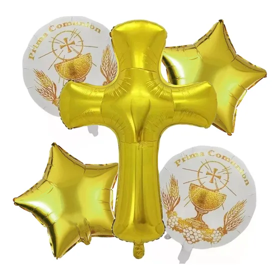 5 Globos Mi Primera Comunion Fiesta Celebracion Iglesia Fest