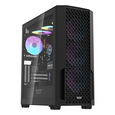Gabinete Gamer Darkflash Df2100 Mesh E-atx 4 Fans Rgb Incl Negro