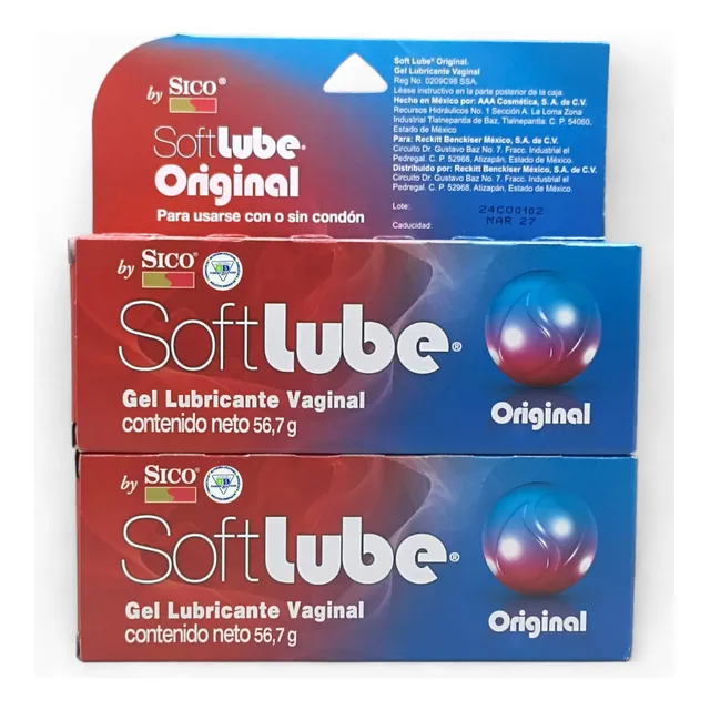 2 Cajas De Sico Softlube Original Gel Lubricante Vaginal