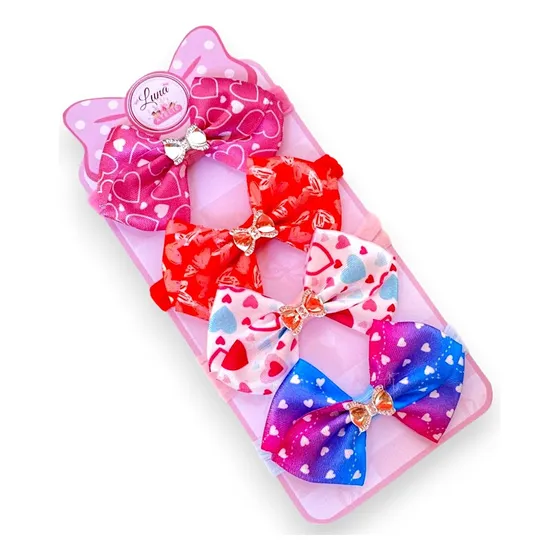 Kit 4 Lacinhos De Bebê Cabelo Tiarinhas Lov + Brinde 9332