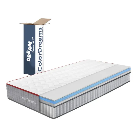Colchón Individual Colordreams SPRING20 en caja 100x190 espuma alta densidad mas resortes pocket antiácaros hipoalergénico