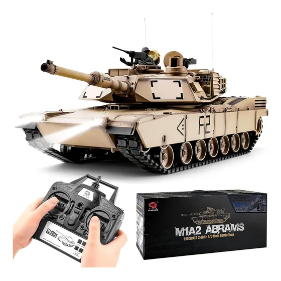 Cc Vehiculo Rc Tanque Heng Long M1a2 1/16 Marron R