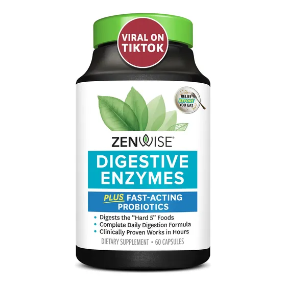 Suplemento probiótico de enzimas digestivas Zenwise, 60 cápsulas