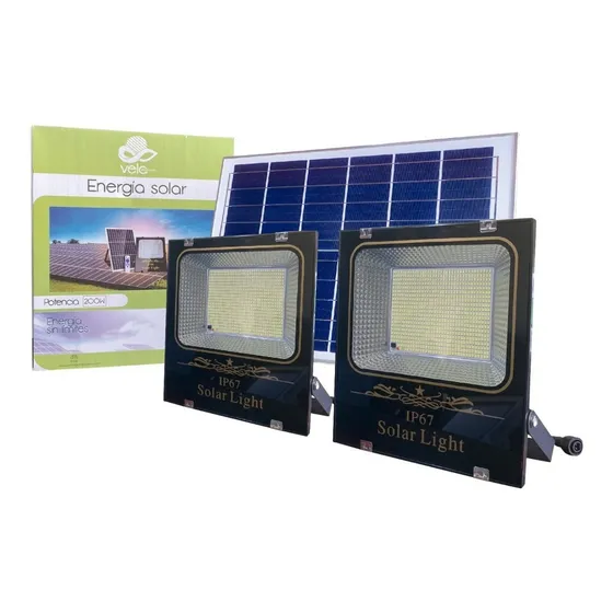 Reflector Solar Doble 200w Con Kit De Instalación Y Control 