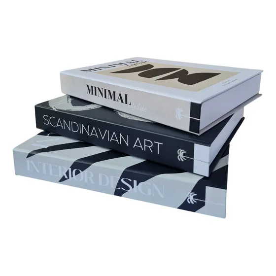 Set 3 Piezas De Libros Falsos Decorativos En Colores Neutros