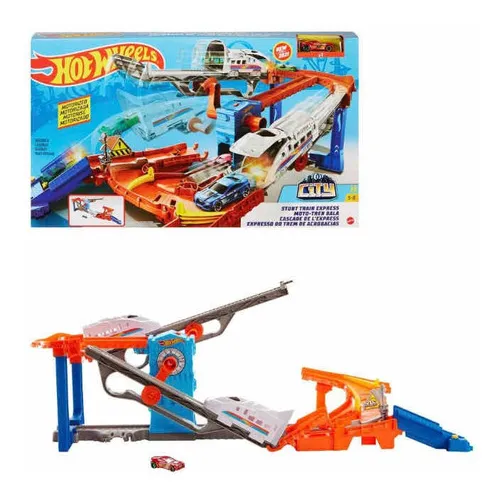 Pista Moto-tren Bala City  Hot Wheels Motorizada De Mattel