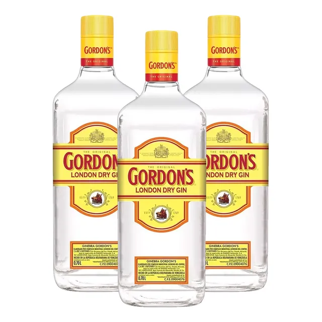 Ginebra Gordon's London Dry Gin 700ml 3 Unidades