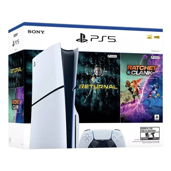 Consola Sony PS5 Slim Con Disco + 2 juegos 1TB Standard color blanco 2024