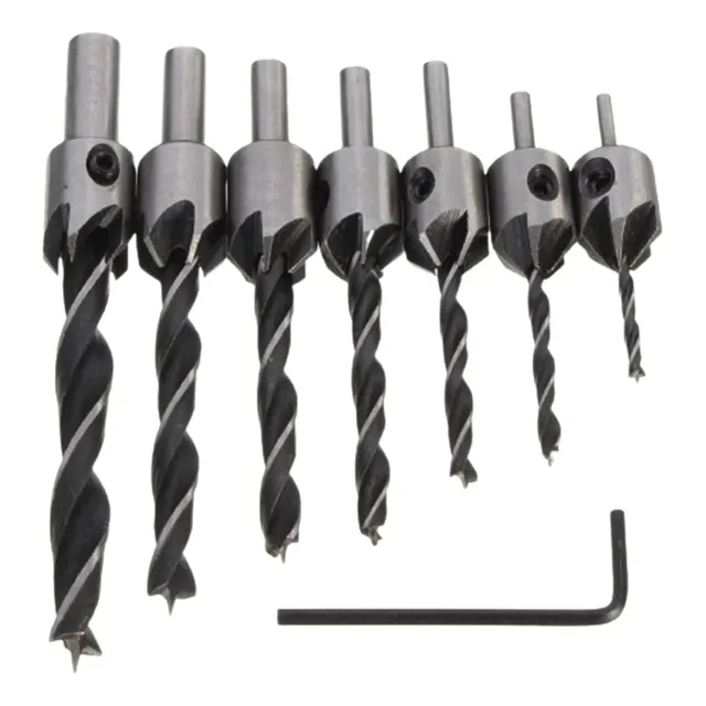 Juego De Brocas Avellanadoras Para Madera 7 Piezas