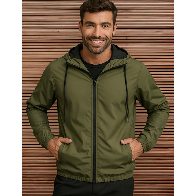 Jaqueta Corta Vento Impermeável Leve Masculino Forrado Liso Jaqueta Corta Vento Impermeável Leve Masculino Forrado Liso