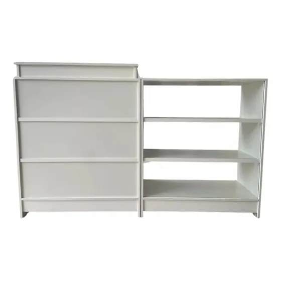 Balcão Caixa + Vitrine Expositor Atendimento Lojas Comércios Branco