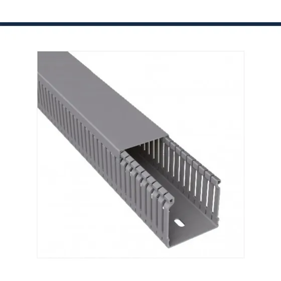 Canaleta Portacable Ranurada 60x80 Color Gris Dexson