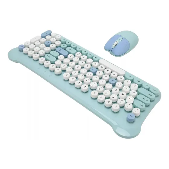 Set Teclado Y Mouse Inalambrico Diseño Gato Bluetooth