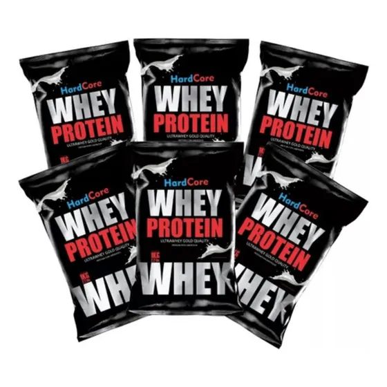 6 Paquetes De 1 Kg Whey Protein Hardcore Gold Quality