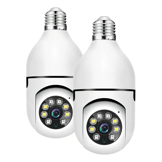 Kit 2 Câmeras Lâmpadas Wifi Giratória Full Hd Mw