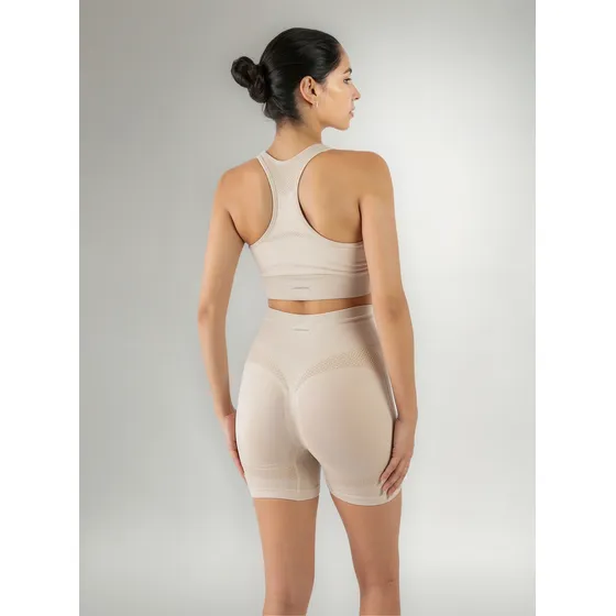 Conjunto Deportivo Short C/frunce + Top Seamless Justa Sport