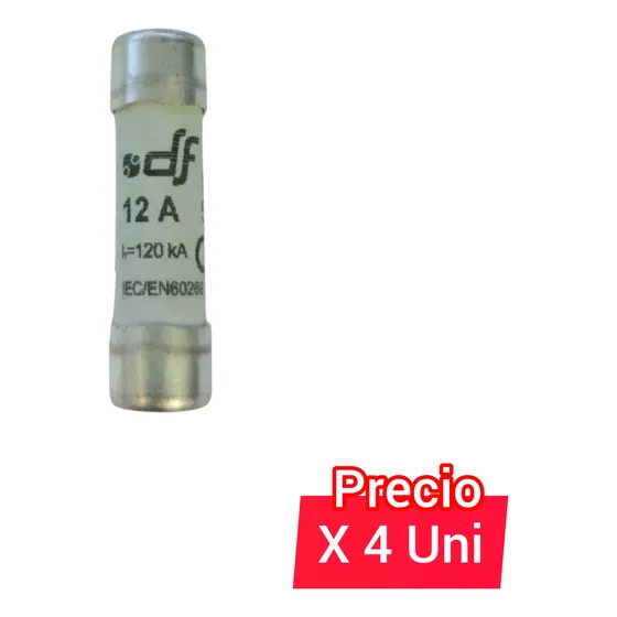 Fusible De Cerámica 12a 500v 10x38mm X 4 Unidades 