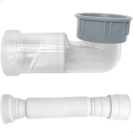 Kit Sifao Automatico Univ+ Sifão Plastico Astra Anti Retorno Branco