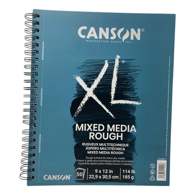 Block Canson Xl Mixed Media Rough 22.9cmx30.5cm 185 Gr. 50h