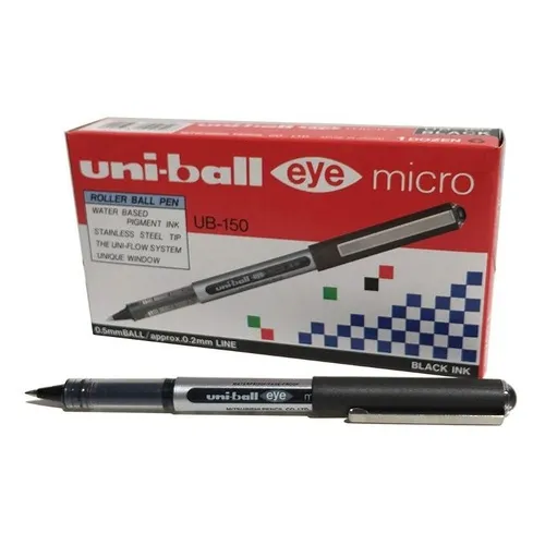 Lapiceras Uni-ball Eye Ub150 Roller Tinta Negra Caja X 12 Un