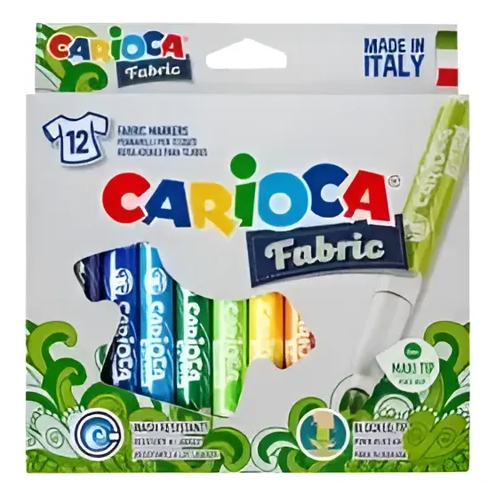 Plumones Fabric 12 Colores Carioca