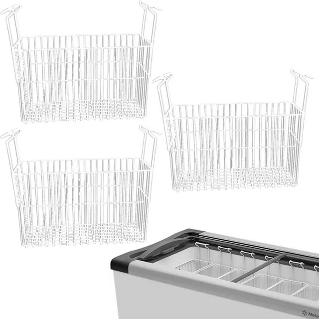 Kit 3 Cesto Com Separador De Frutas Picolé Freezer Metalfrio