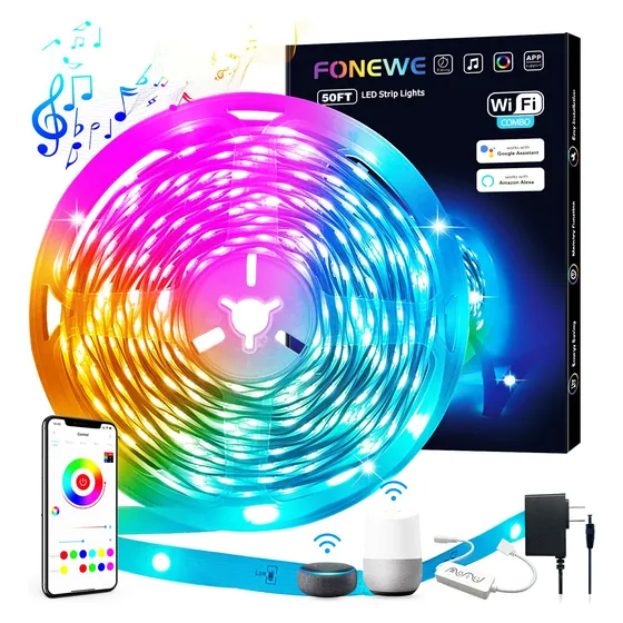 Cinta De Luces Led Rgb 15 Metros Con Mando A Distancia App