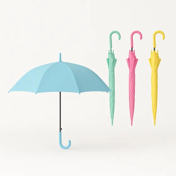 Paraguas Infantil Color Pastel Liso 8 Varillas 53cm Premium 