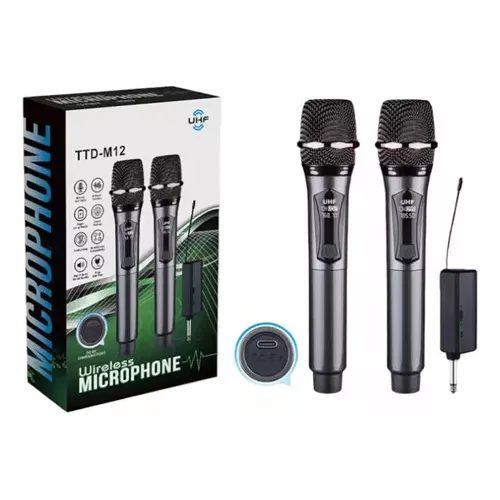 Micrófono Inalámbrico Dual Con Receptor Recargable Uhf