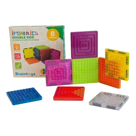 Imabrick 8 Piezas Magnéticas Doble Lado Braintoys Cuadrados