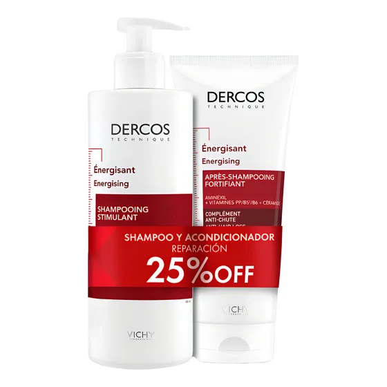 Pack Shampoo Vichy Dercos Energizante 400 Ml + Acondicionador 200 Ml