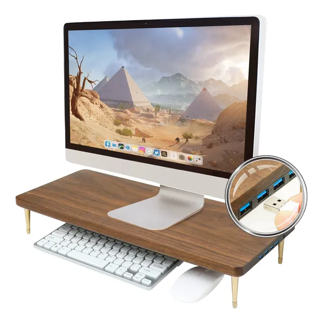 Craft Kitties Soporte Para Monitor Con 4 Puertos Usb, Elevad